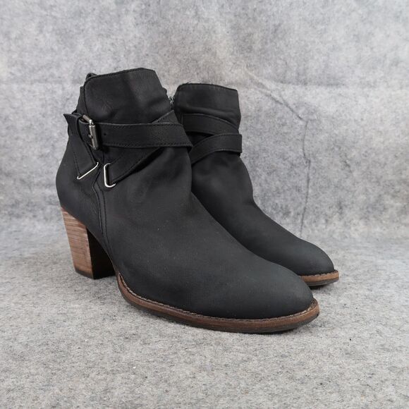 Sam Edelman Shoes Womens 9.5 Booties Fashion Leather Classic Biker Morris Black - Picture 1 of 13